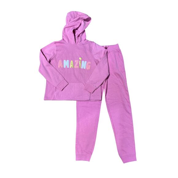 C&C California Kids Pink Hoodie Jogger Sweatsuit Set Size XL Girls - Picture 1 of 7